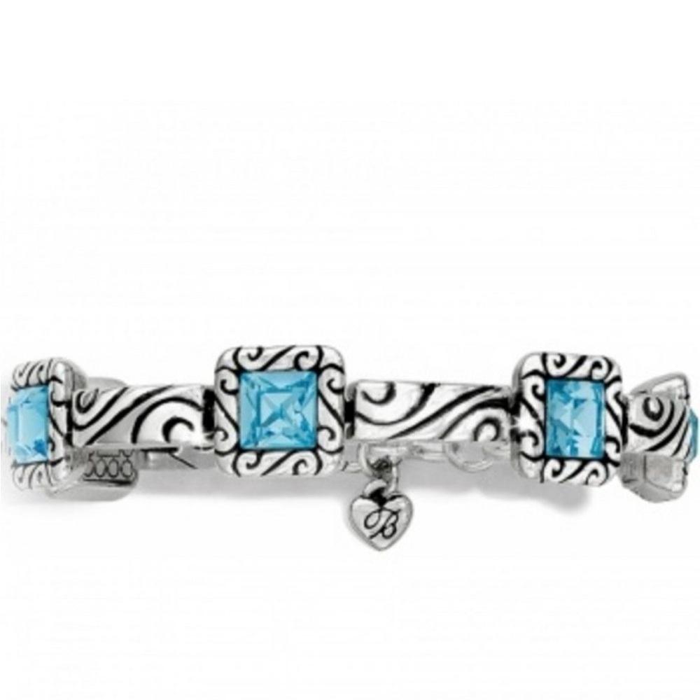 Brighton Regina Bracelet Silver-Aqua Like New WOT